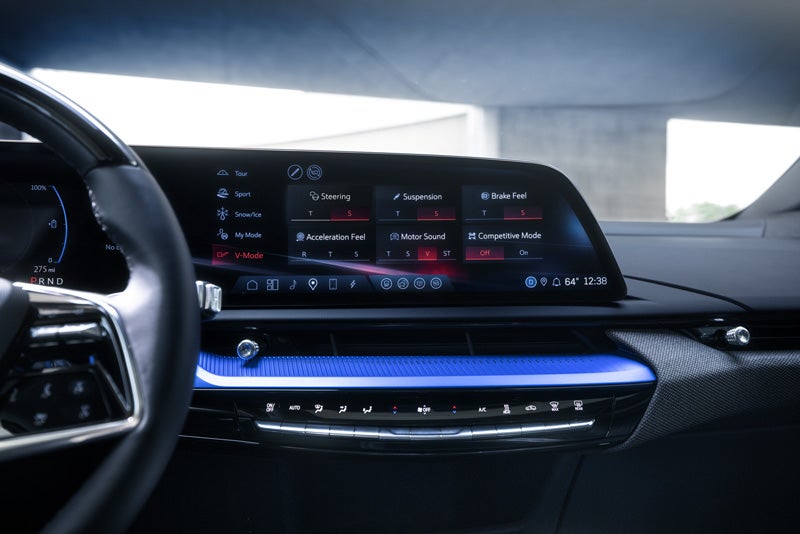 The 2026 OPTIQ-V Display Screen Displaying the V-Mode Settings | Stephen Cadillac in Bristol CT